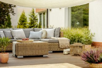 Comfortable wicker garden furniture